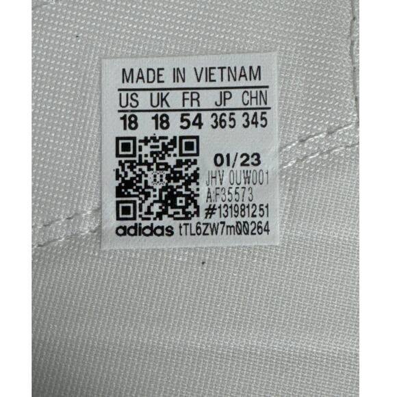 NWB Adidas Adissage Mens White and Black Slide Sandal Size 18 - Picture 5 of 7